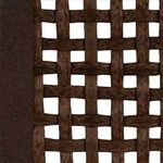 Close-up detail of dark brown woven rattan frame material for Peninsula chair