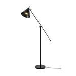 Watkins Floor Lamp turned on illuminating interior of conical shade