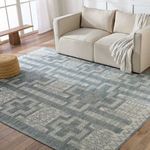 Product Image 2 for Cirus Hand-Knotted Geometric Blue/ Ivory Rug from Jaipur 