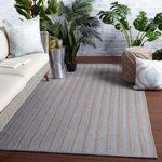 Product Image 3 for Topsail Indoor/ Outdoor Striped Light Blue/ Taupe Rug from Jaipur 