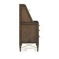 Side profile showing the angled design and champagne metal stretchers near the tapered legs