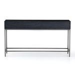 Trey Console Table styled in minimal interior with white wall and polished floor