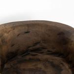 Detailed close-up of the bowl's inner surface showcasing natural cracks and rich wood tones