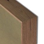 Detail of smooth rustic walnut frame corner with visible wood grain
