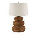 Mabrouka Table Lamp with unlit beige fabric drum shade