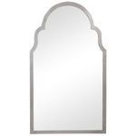 Olivia Mirror with arch-shaped top and silver-gray textured frame made of MDF and iron