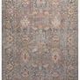 Rosemarie Stone Multi Rug with antique-inspired ornate pattern in muted stone gray with soft pastel accents
