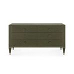 Front view of extra large 6-drawer dresser showing symmetrical drawer layout and leg details