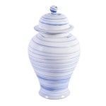 Blue & White Marbleized Temple Jar image 2