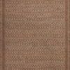 Rust-colored Merrick Natural Fiesta indoor/outdoor area rug with intricate geometric pattern and bordered design.