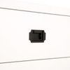 Side close-up showing a black handle inset into drawer front