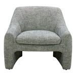 Kenzie Accent Chair in textured gray woven fabric with fully upholstered legs and padded rounded armrests