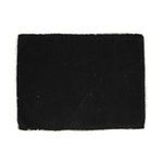 Handwoven rectangular Frivole placemat in cotton and viscose blend with a textured dark fabric and fringed edges