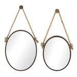 Product Image 1 for Oval Mirrors On Rope   Set Of 2 from Elk Home