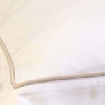 Sheena Bamboo Sateen Euro Sham in sand with smooth bamboo fabric and subtle border piping
