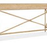 Rear view of console highlighting X-design stretchers and rope details on the legs and joints