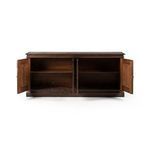 Detailed image showing wooden clips securing sideboard top panel in place