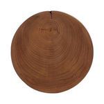 Top view showing concentric wood grain rings on a darker wood Petros Outdoor End Table