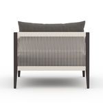 Rear view showcasing vertical, tightly spaced cotton weaving on chair back