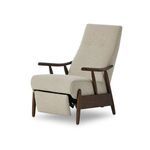 Jarvis Recliner angled with reclined footrest extended revealing reclining mechanism