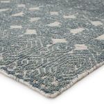 Abelle Hand Knotted Medallion Teal / Light Gray Area Rug image 1