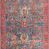 Long runner version of Loren Blue / Red Rug emphasizing elongated geometric and floral patterns