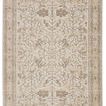Valentin Oriental Rug in cream, light gray, taupe with distressed botanical vintage-inspired pattern and metallic accents.