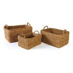Product Image 4 for Seagrass Rectangular Baskets With Cuffs, Set Of 3 from Napa Home And Garden