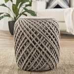 Anneli Gray Textured Cylinder Pouf image 2