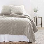 Product Image 1 for Brussels Quilted Cotton King Coverlet - Taupe from Pom Pom at Home