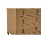 Close-up profile of drawer handles and natural oak finish on Cooper River Chest