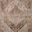 Traditional Lyra Natural / Mocha rug with a central medallion and watercolor effect in soft mocha and beige tones