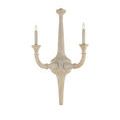 Aleister Wall Sconce viewed from front with soft lighting on textured sandstone finish