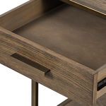 Interior of open drawer in hazel oak with smooth wood finish