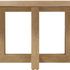 Side view showing rectangular legs of the open pedestal base on the driftwood dining table