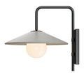 Right side angle highlighting the junction between the metal arm and concrete shade