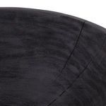 Close-up showing smooth curved interior surface with natural cracks in carbon black finished wood