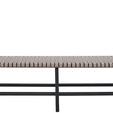 Harlyn Bench with woven beige faux-leather seat and black angled wooden base