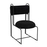 Angle view of Daisy Chair showcasing rounded seat and black metal rod structure