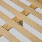 Close-up of wooden slats with central support beam on Quincy Bed frame