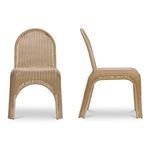 Front and side profile of Kendall chair showing seat height and backrest curve