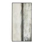 Vertical view portraying abstract landscape rotated with visible horizon and foggy sky