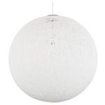 Close-up detail of the textured white string shell of String 24 Pendant Light