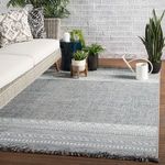 Product Image 2 for Rao Indoor / Outdoor Border Gray / Light Blue Area Rug from Jaipur 