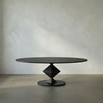 Product Image 1 for Katana Black Metal Oval Dining Table from Noir