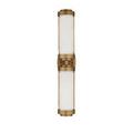 Unlit sconce shown front on plain white background emphasizing balanced symmetrical design