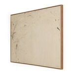 Side angle view showing the wooden frame's depth and natural grain enhancing the painting's texture