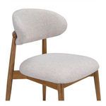 Ellie Dining Chair three-quarter angle focusing on upholstery texture and frame joinery