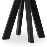Detailed view of sturdy angled legs showing wood intersections and finish