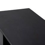 Top surface close-up showing flat black wood finish on Trey Console Table